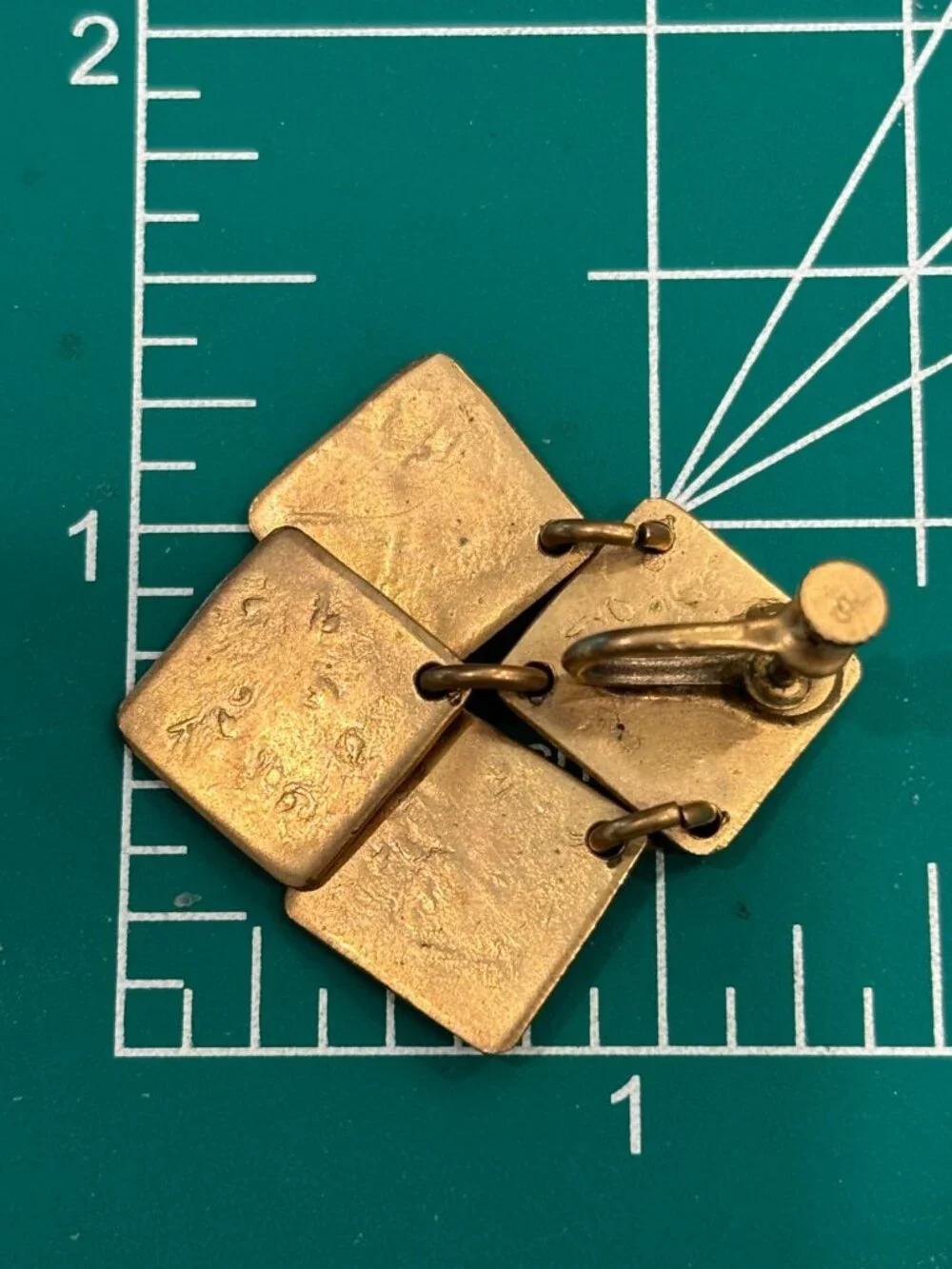 1960s Gret Barkin Hand Wrought Screw Back Earrings-Signed RARE